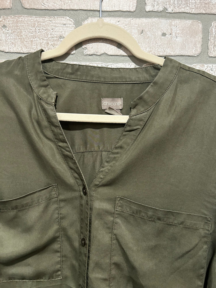 GREEN BUTTON UP SHIRT $89