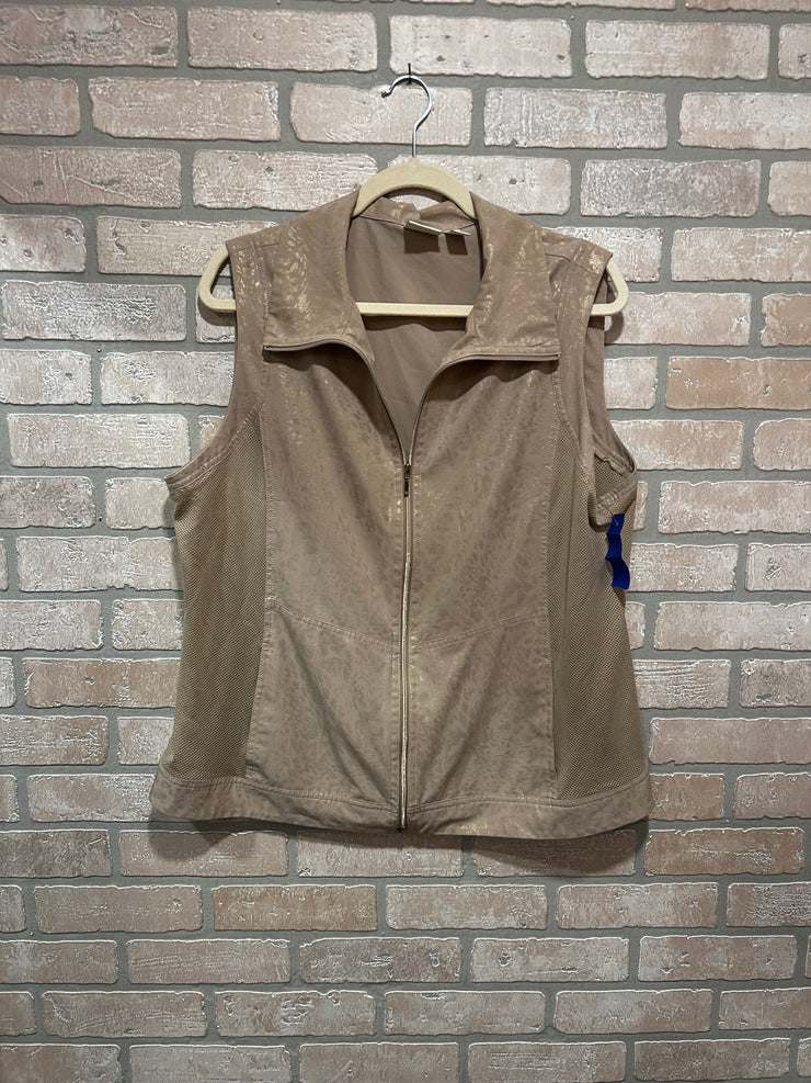 TAN/METALLIC GOLD VEST $109
