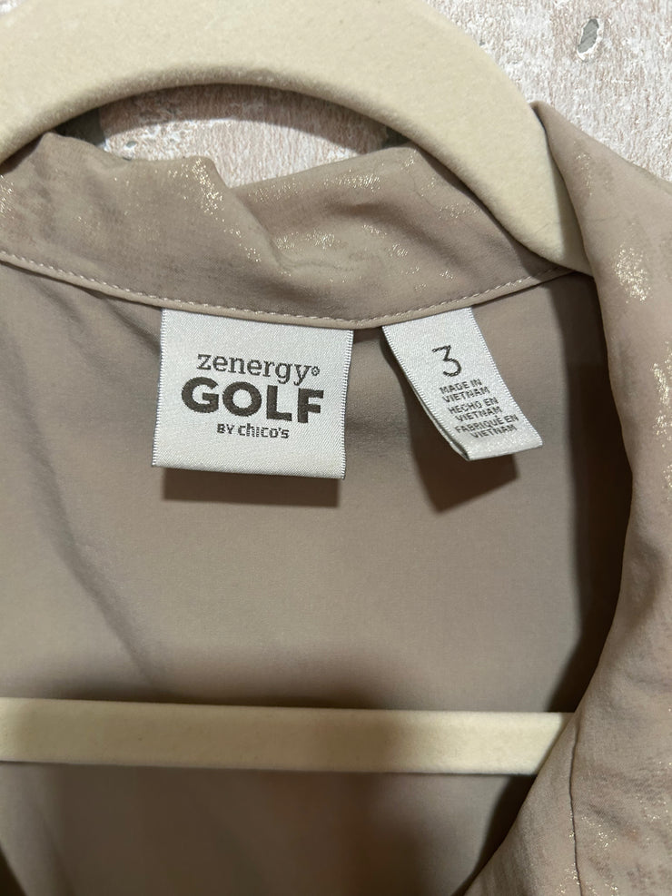 TAN/METALLIC GOLD VEST $109