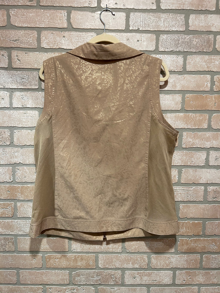 TAN/METALLIC GOLD VEST $109