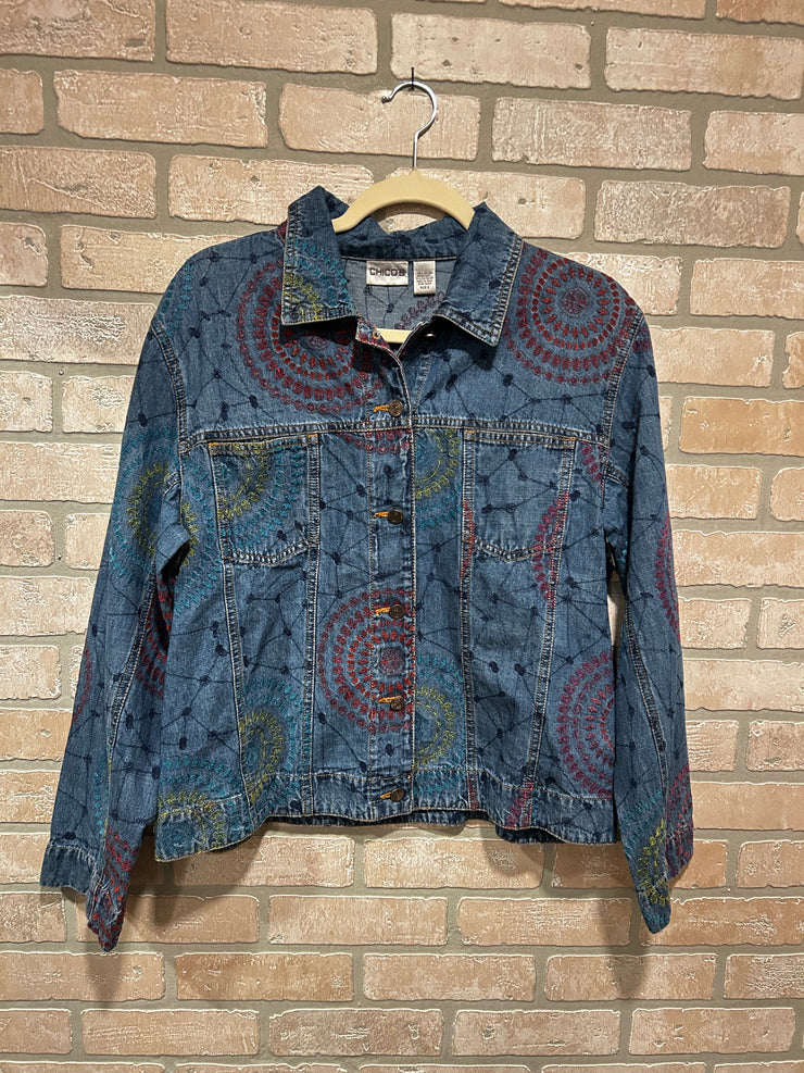 BLUE/COLORFUL DENIM JACKET$149