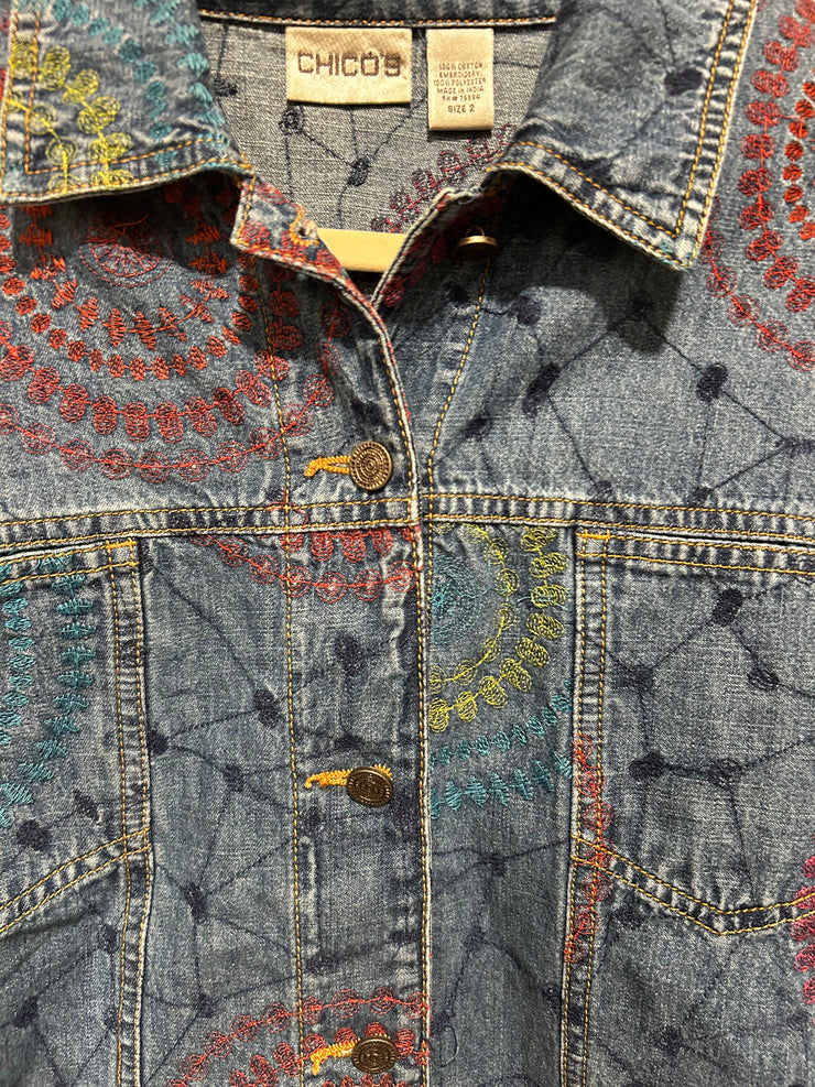 BLUE/COLORFUL DENIM JACKET$149