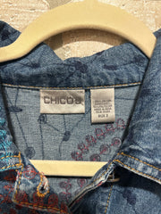 BLUE/COLORFUL DENIM JACKET$149