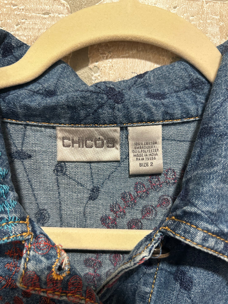 BLUE/COLORFUL DENIM JACKET$149