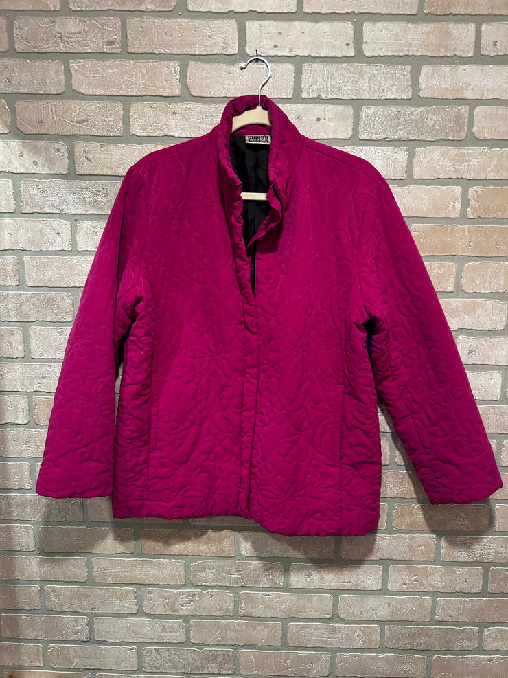 PINK ZIP UP QUILTED JACKET$129
