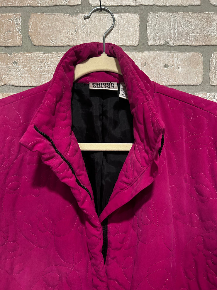 PINK ZIP UP QUILTED JACKET$129