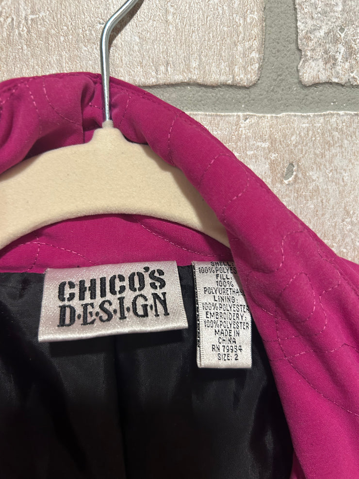 PINK ZIP UP QUILTED JACKET$129