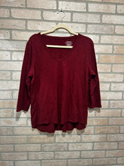 BURGUNDY LONG SLEEVE TOP $89