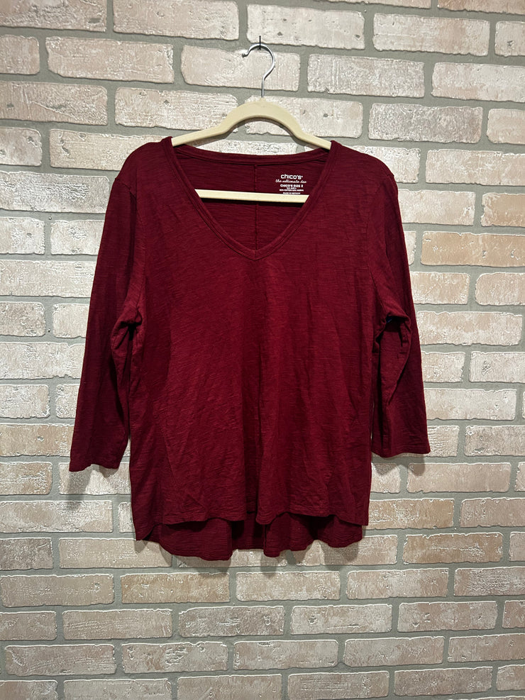 BURGUNDY LONG SLEEVE TOP $89