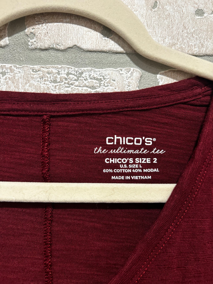 BURGUNDY LONG SLEEVE TOP $89