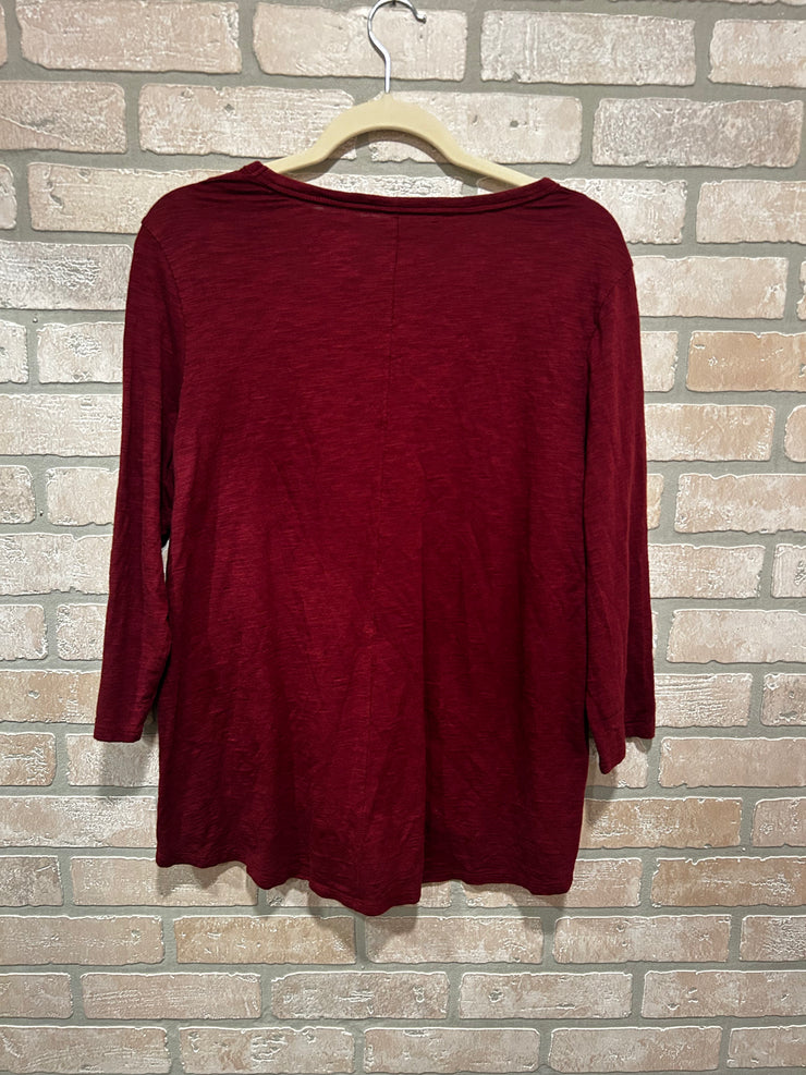 BURGUNDY LONG SLEEVE TOP $89