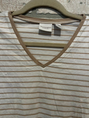 WHITE/TAN STRIPED TOP $89