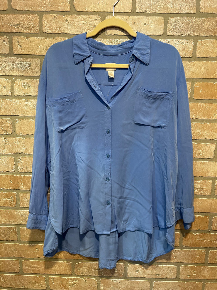 BLUE 100% RAYON SHIRT $99
