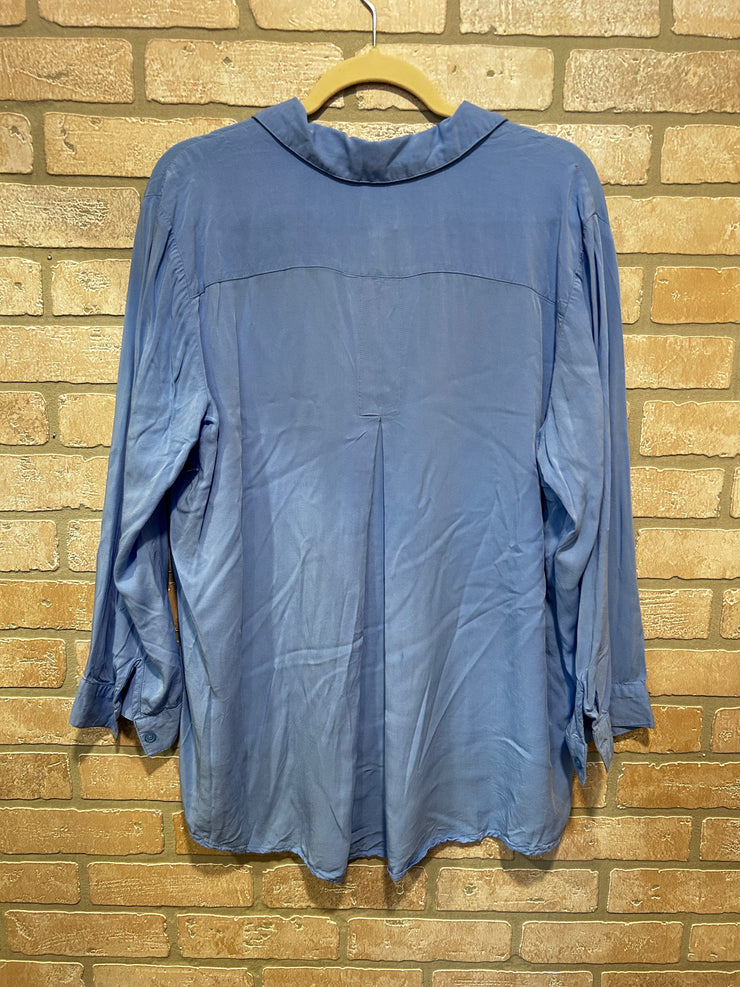 BLUE 100% RAYON SHIRT $99