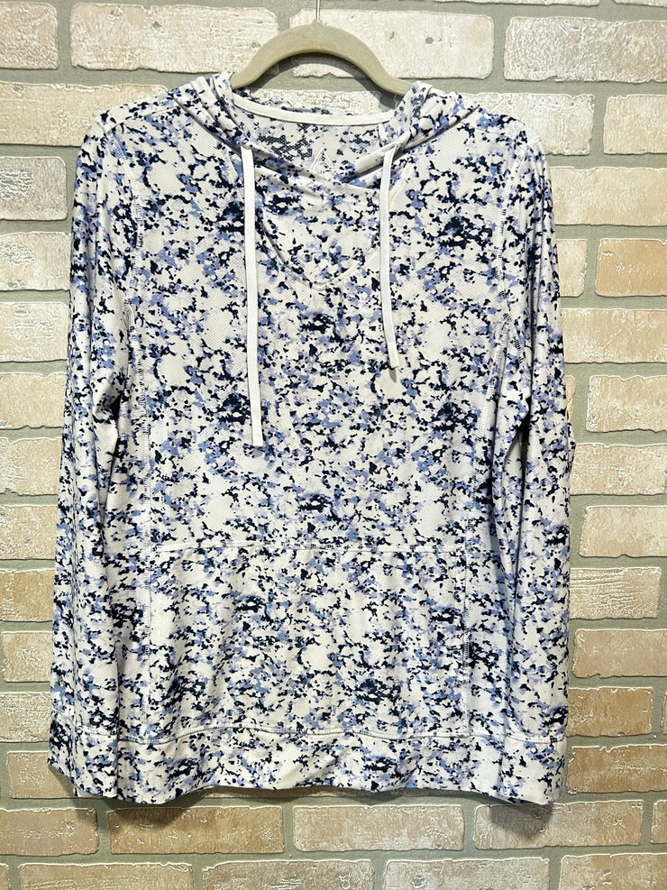 BLUE/WHITE HOODIE $69