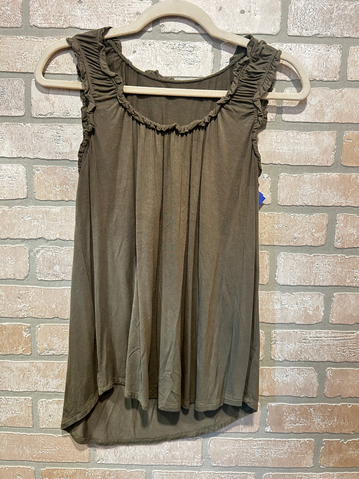 GREEN SLEEVELESS TOP $30