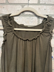 GREEN SLEEVELESS TOP $30
