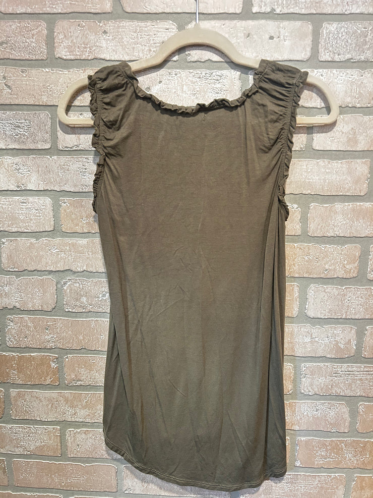 GREEN SLEEVELESS TOP $30