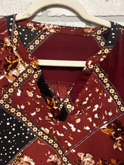 BURGUNDY FLORAL TOP $40