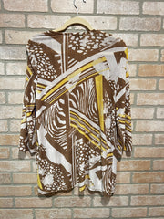 WHITE/TAN OPEN CARDIGAN $99