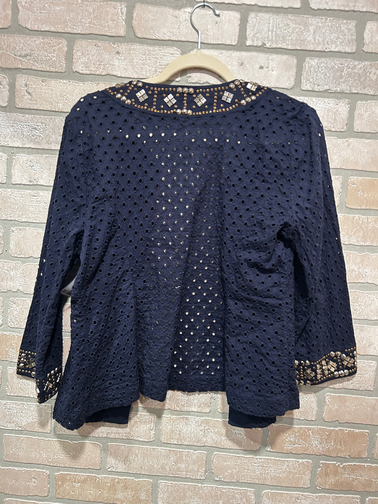 NAVY/GOLD OPEN JACKET $129