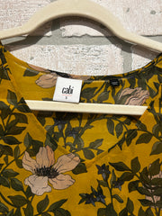 YELLOW FLORAL SHEER TOP $99