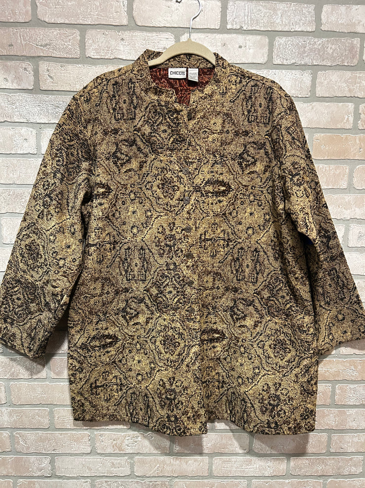 TAN TAPESTRY COAT $149