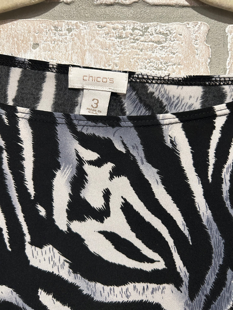BLACK/BLUE ZEBRA TUNIC $89