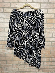 BLACK/BLUE ZEBRA TUNIC $89