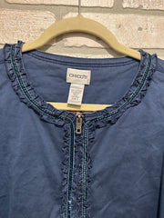 BLUE JACKET W/RUFFLES $109