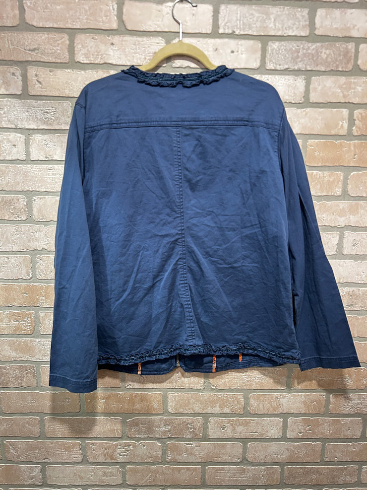 BLUE JACKET W/RUFFLES $109