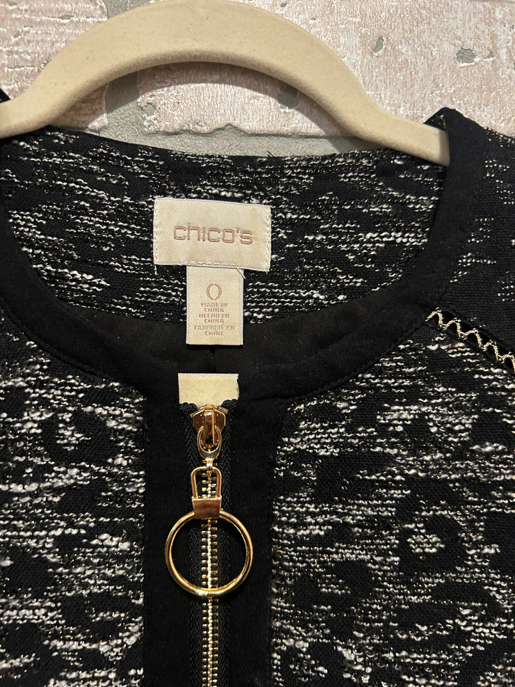 BLACK/GOLD ZIP JACKET $149