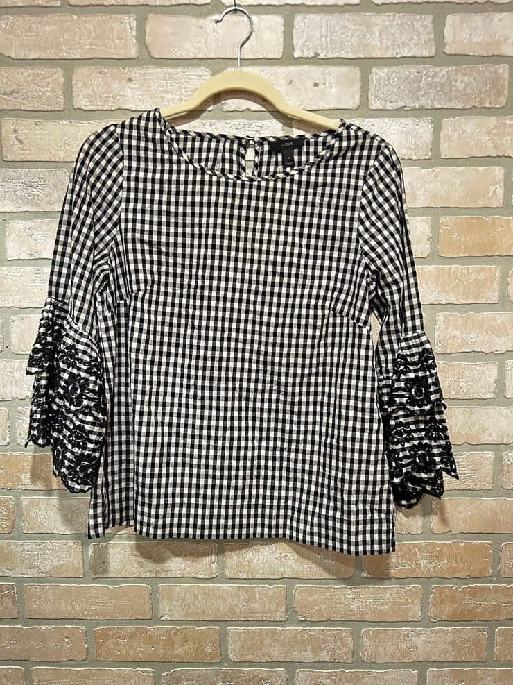 BLACK/WHITE CHECKED TOP $98
