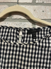 BLACK/WHITE CHECKED TOP $98