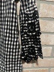 BLACK/WHITE CHECKED TOP $98