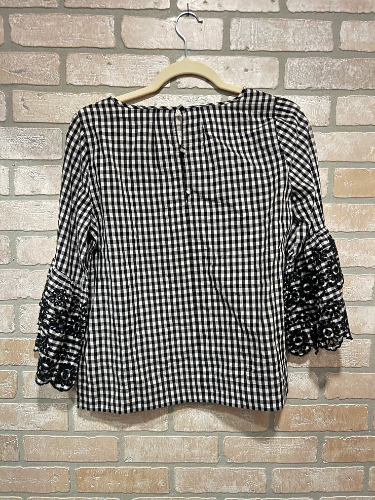 BLACK/WHITE CHECKED TOP $98