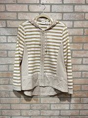 WHITE/TAN ZIP JACKET $129