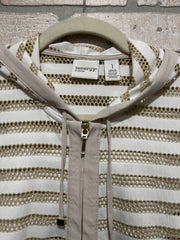 WHITE/TAN ZIP JACKET $129