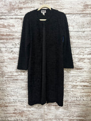 BLACK LONG FUZZY CARDIGAN $159