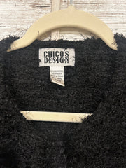 BLACK LONG FUZZY CARDIGAN $159