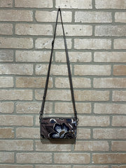 GRAY/FLORAL CROSSBODY-NEW $75