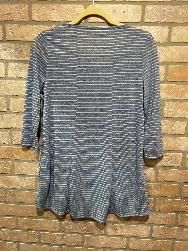 BLUE/WHITE LONG SLEEVE TOP $99