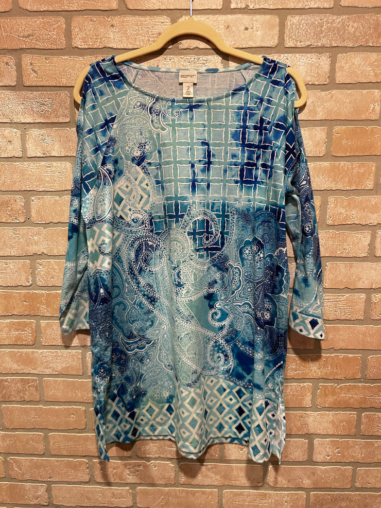 BLUE/GREEN TUNIC $99
