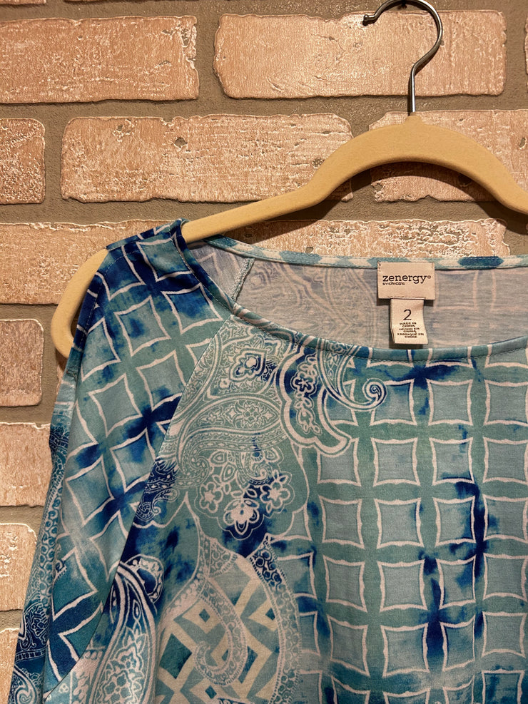 BLUE/GREEN TUNIC $99