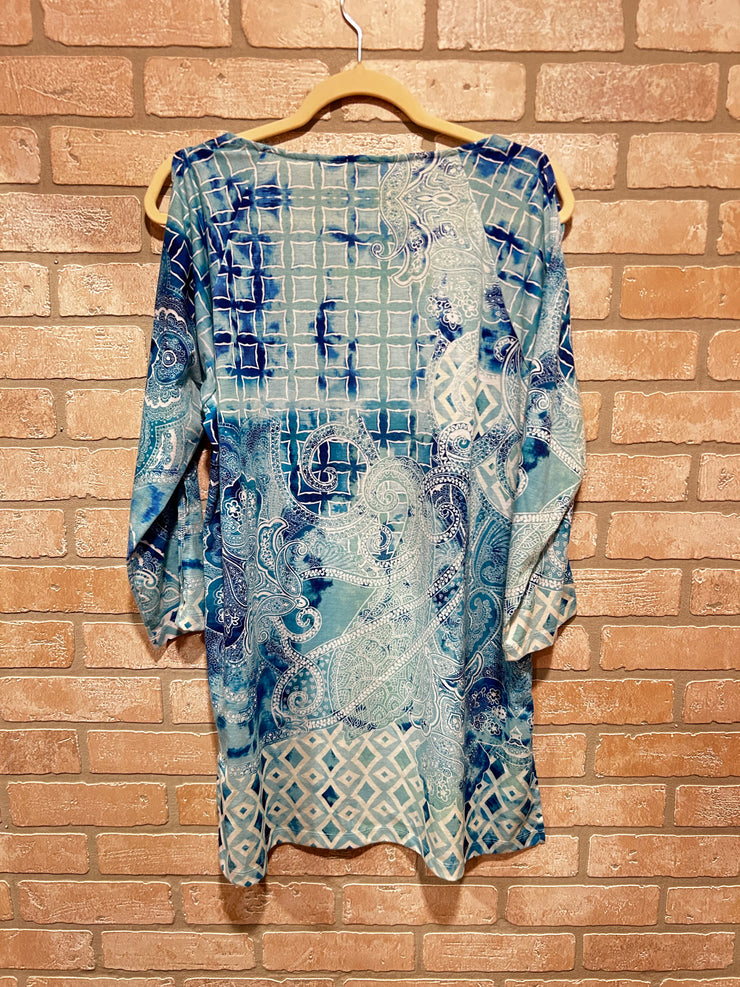 BLUE/GREEN TUNIC $99