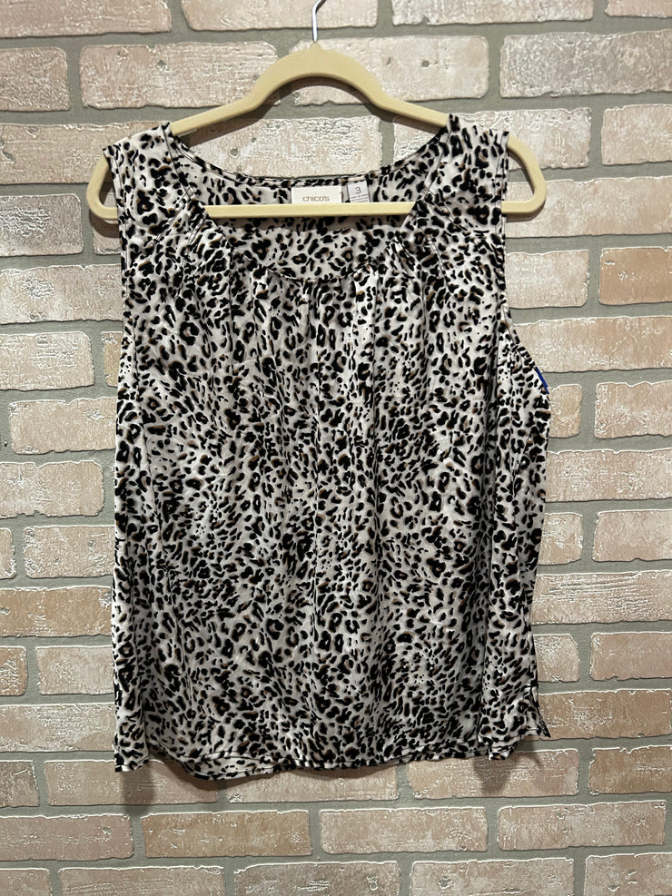 BLACK/WHITE SLEEVELESS TOP $69