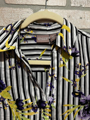 WHITE/BLACK/PURPLE SHIRT $89