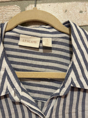 BLUE/WHITE STRIPED SHIRT $99