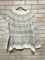 WHITE/GRAY SWEATER $109