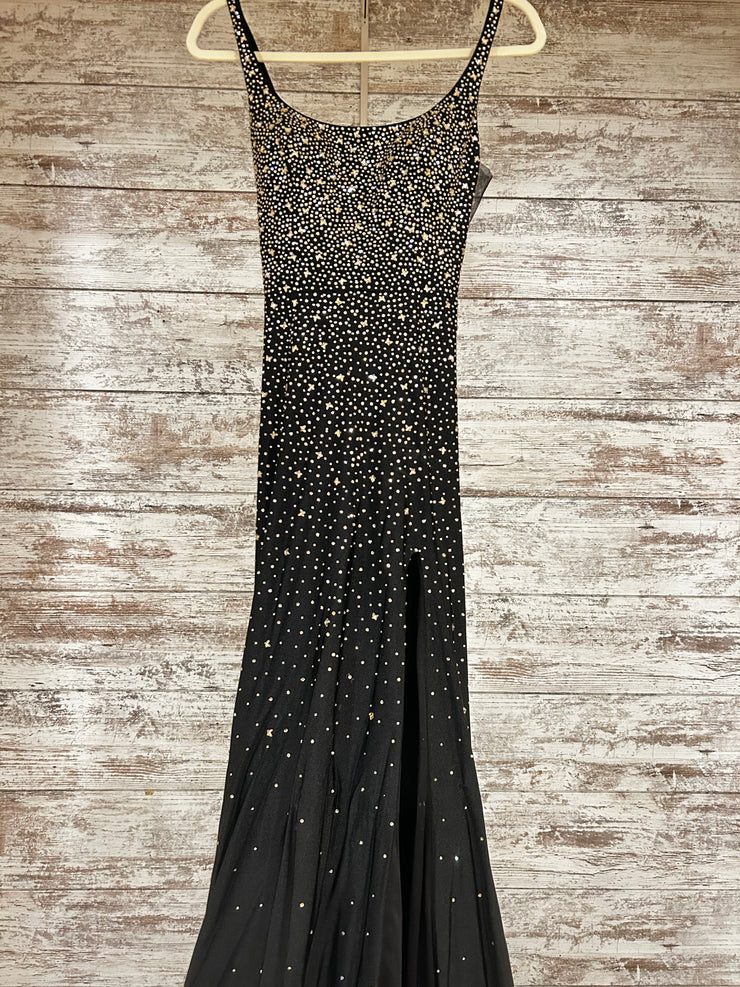 BLACK/GOLD SPARKLY LONG DRESS